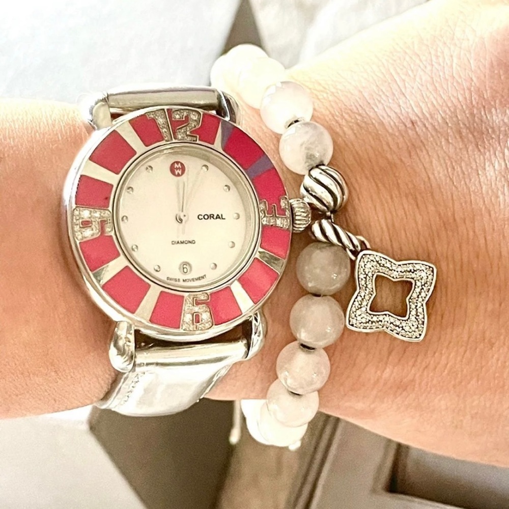 Authentic Michele Coral 43 Diamonds Sapphire Watch
